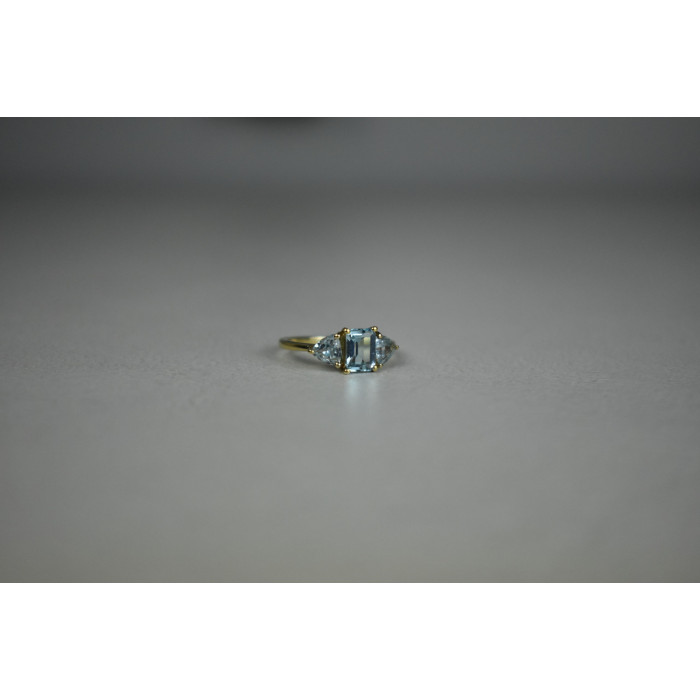 Sky Jewelry Серебряное Кольцо в позолоте с голубой Шпинелью