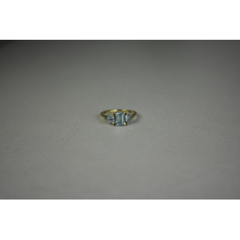 Sky Jewelry Серебряное Кольцо в позолоте с голубой Шпинелью