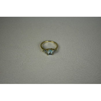 Sky Jewelry Серебряное Кольцо в позолоте с голубой Шпинелью