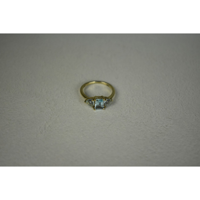 Sky Jewelry Серебряное Кольцо в позолоте с голубой Шпинелью