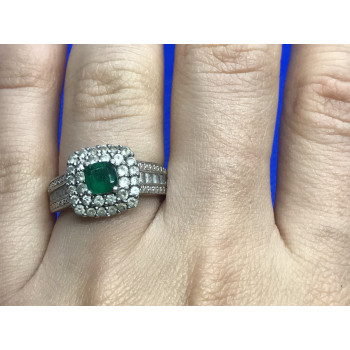 Sky Jewelry Серебряное кольцо с изумрудом