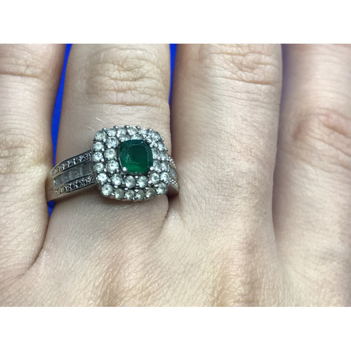 Sky Jewelry Серебряное кольцо с изумрудом