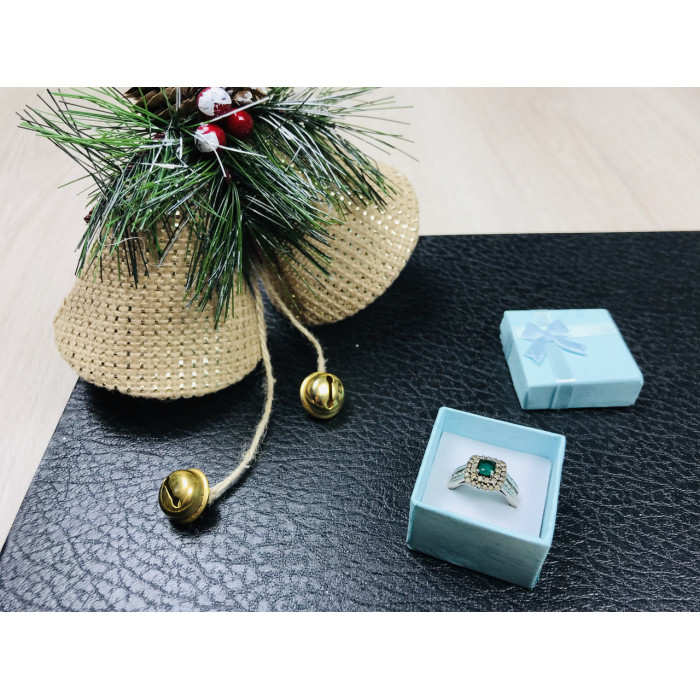 Sky Jewelry Серебряное кольцо с изумрудом