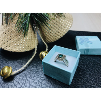 Sky Jewelry Серебряное кольцо с изумрудом