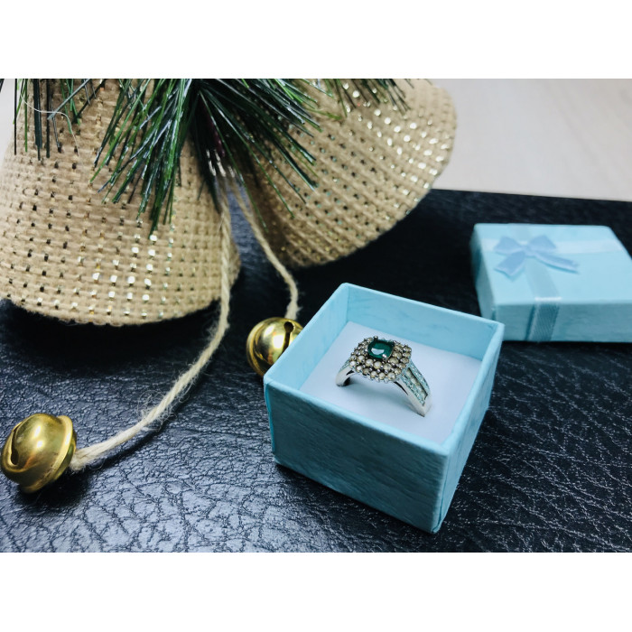 Sky Jewelry Серебряное кольцо с изумрудом
