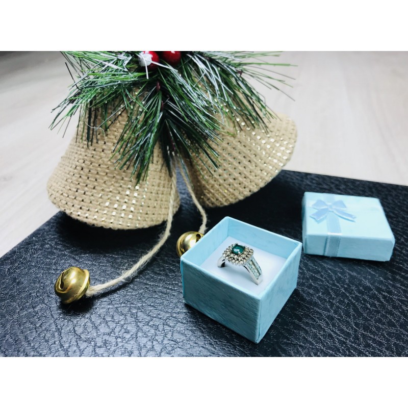 Sky Jewelry Серебряное кольцо с изумрудом