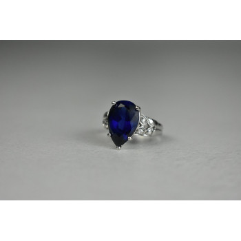 Sky Jewelry Серебряное Кольцо 925 пробы с Сапфиром и Фианитами