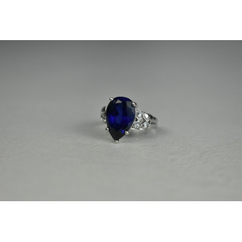 Sky Jewelry Серебряное Кольцо 925 пробы с Сапфиром и Фианитами