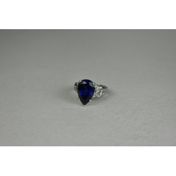 Sky Jewelry Серебряное Кольцо 925 пробы с Сапфиром и Фианитами