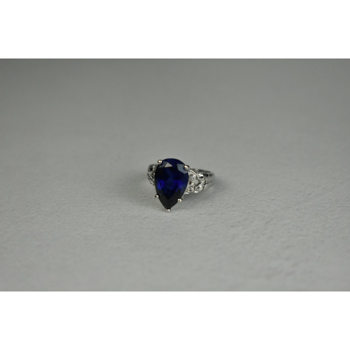 Sky Jewelry Серебряное Кольцо 925 пробы с Сапфиром и Фианитами