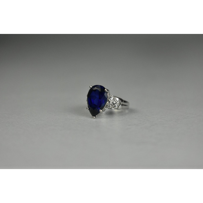 Sky Jewelry Серебряное Кольцо 925 пробы с Сапфиром и Фианитами