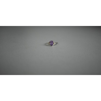 Sky Jewelry Серебряное Кольцо с Аметистом и Фианитами