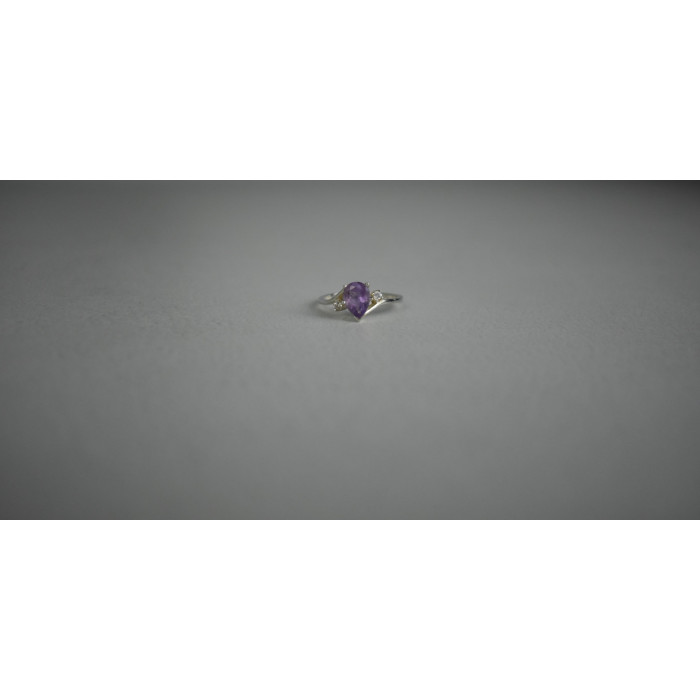 Sky Jewelry Серебряное Кольцо с Аметистом и Фианитами