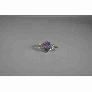 Sky Jewelry Серебряное Кольцо с Аметистом и Фианитами