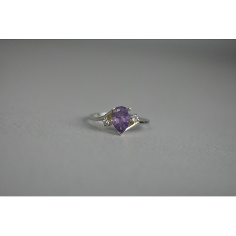 Sky Jewelry Серебряное Кольцо с Аметистом и Фианитами