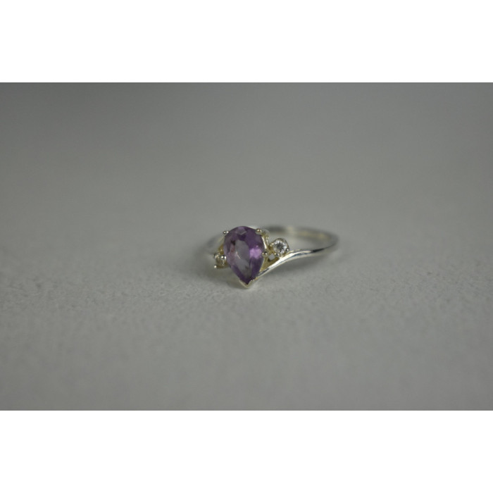 Sky Jewelry Серебряное Кольцо с Аметистом и Фианитами