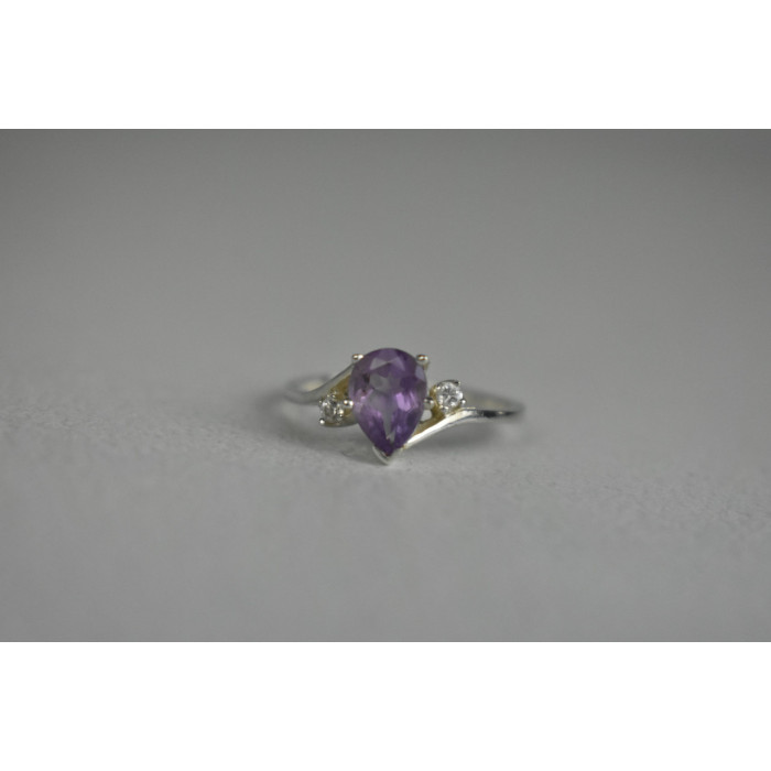 Sky Jewelry Серебряное Кольцо с Аметистом и Фианитами
