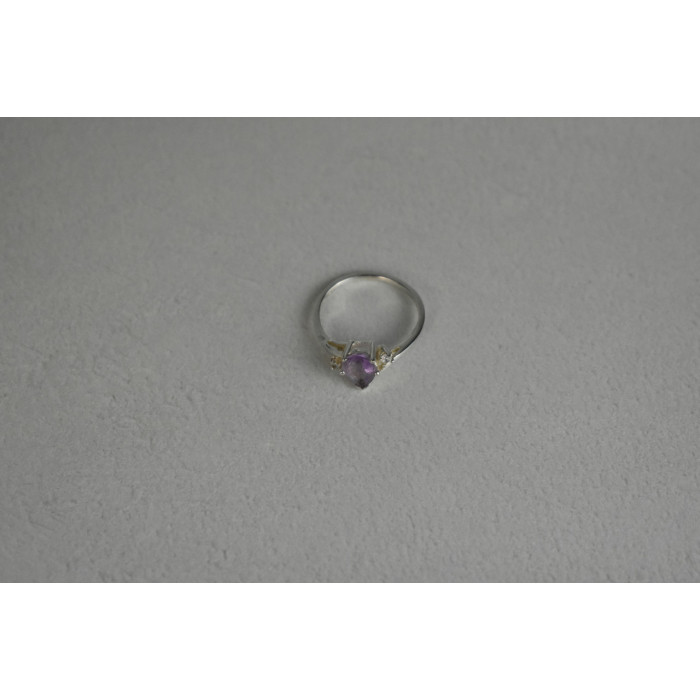 Sky Jewelry Серебряное Кольцо с Аметистом и Фианитами