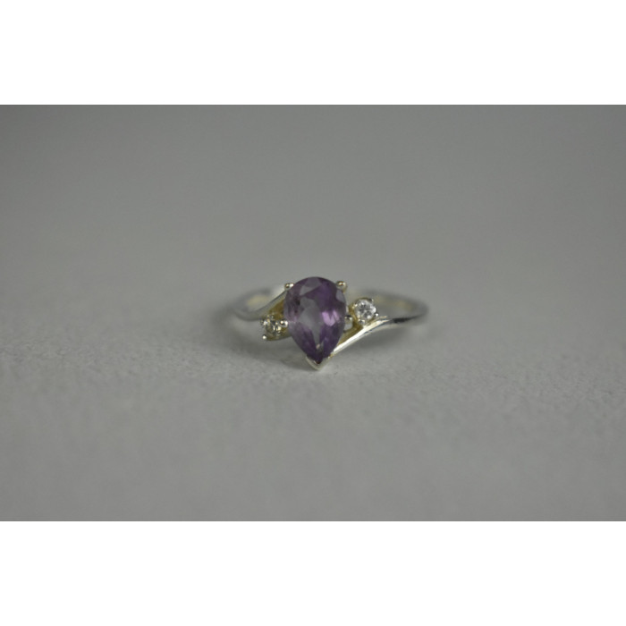 Sky Jewelry Серебряное Кольцо с Аметистом и Фианитами