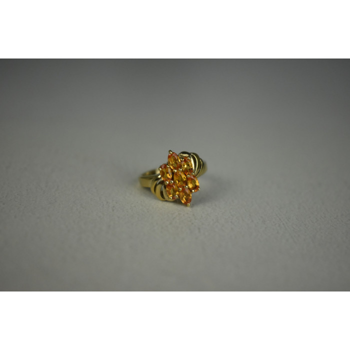 Sky Jewelry Серебряное Кольцо в позолоте с камнем Гелиодор 925 проба