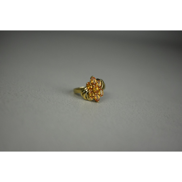 Sky Jewelry Серебряное Кольцо в позолоте с камнем Гелиодор 925 проба