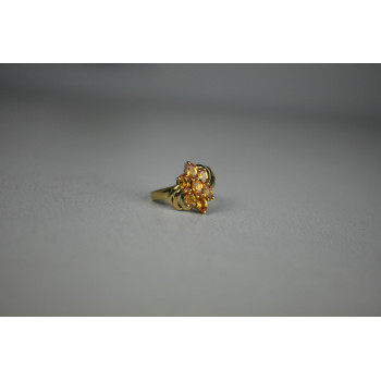 Sky Jewelry Серебряное Кольцо в позолоте с камнем Гелиодор 925 проба