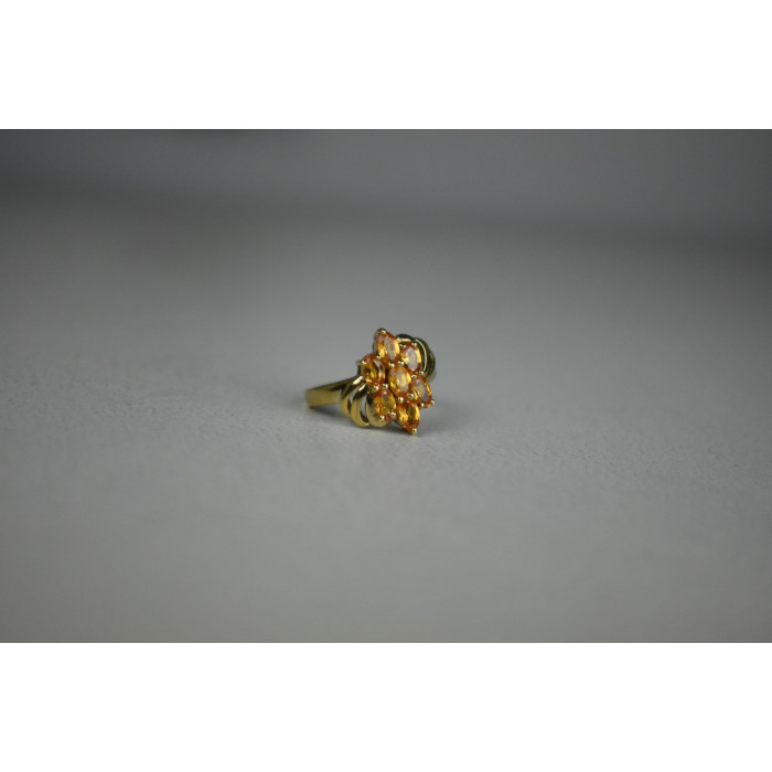 Sky Jewelry Серебряное Кольцо в позолоте с камнем Гелиодор 925 проба