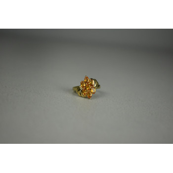 Sky Jewelry Серебряное Кольцо в позолоте с камнем Гелиодор 925 проба