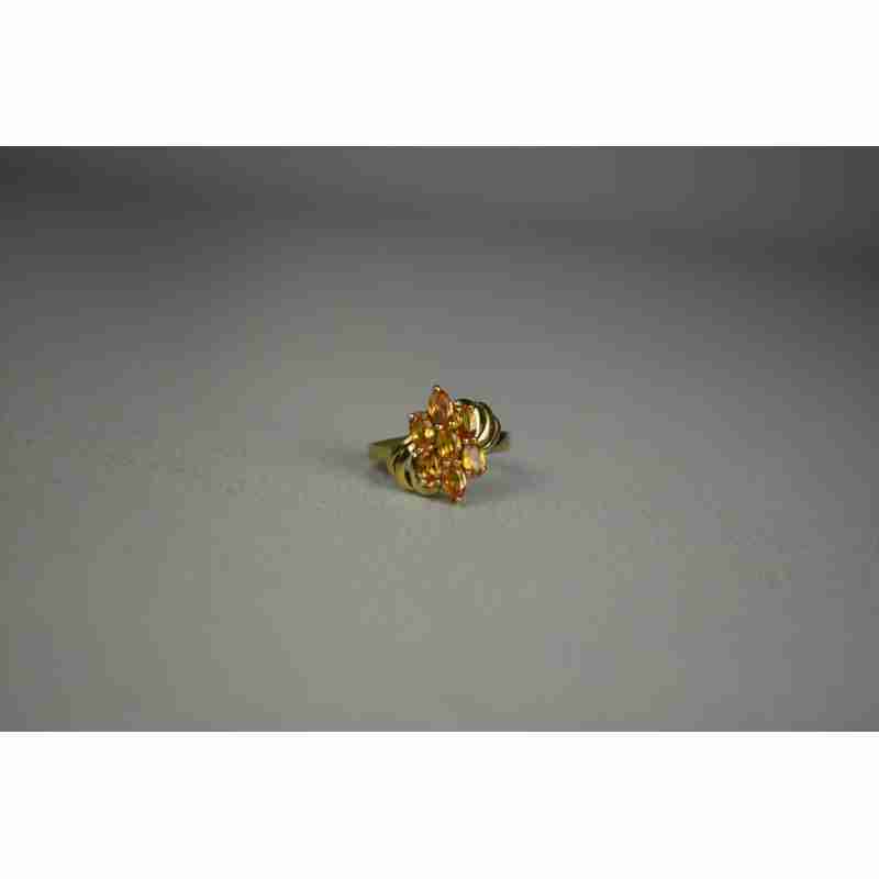 Sky Jewelry Серебряное Кольцо в позолоте с камнем Гелиодор 925 проба