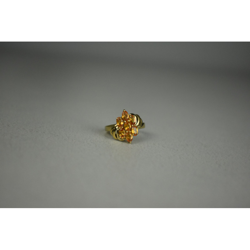 Sky Jewelry Серебряное Кольцо в позолоте с камнем Гелиодор 925 проба