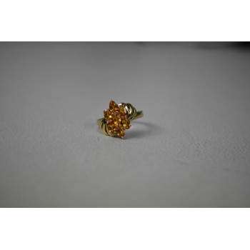 Sky Jewelry Серебряное Кольцо в позолоте с камнем Гелиодор 925 проба