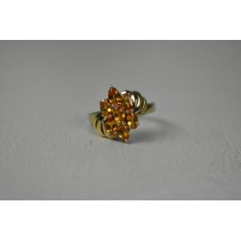 Sky Jewelry Серебряное Кольцо в позолоте с камнем Гелиодор 925 проба