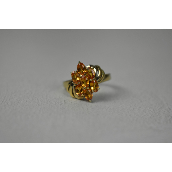 Sky Jewelry Серебряное Кольцо в позолоте с камнем Гелиодор 925 проба