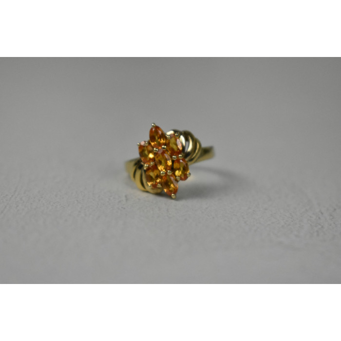 Sky Jewelry Серебряное Кольцо в позолоте с камнем Гелиодор 925 проба