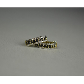 Sky Jewelry Серебряные серьги в позолоте с камнями Шпинель