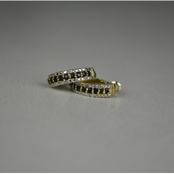 Sky Jewelry Серебряные серьги в позолоте с камнями Шпинель