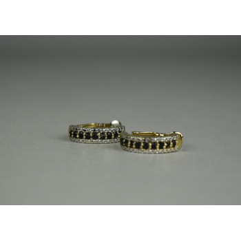 Sky Jewelry Серебряные серьги в позолоте с камнями Шпинель