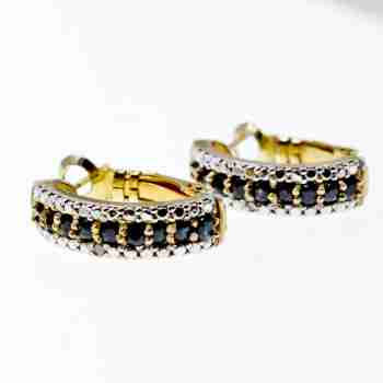 Sky Jewelry Серебряные серьги в позолоте с камнями Шпинель