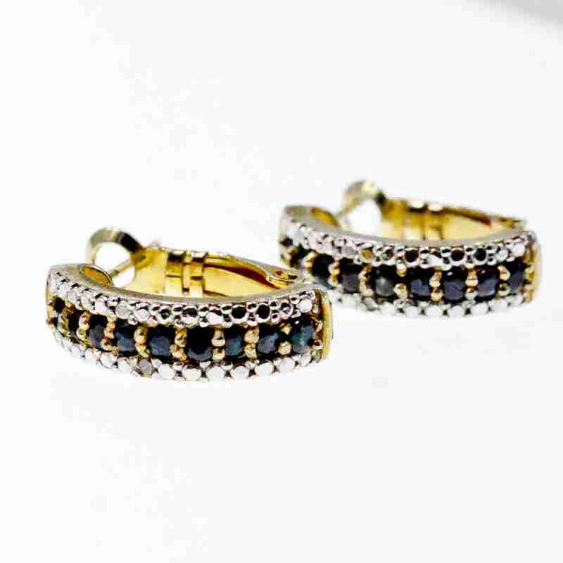 Sky Jewelry Серебряные серьги в позолоте с камнями Шпинель