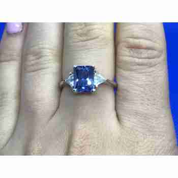 Sky Jewelry Серебряное кольцо с синим фианитом