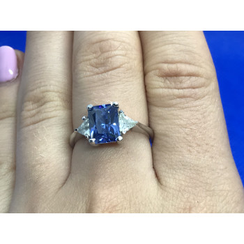 Sky Jewelry Серебряное кольцо с синим фианитом