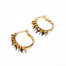 Sky Jewelry Серебряные серьги в позолоте с Сапфирами и Фианитами
