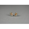 Sky Jewelry Серебряные серьги-гвоздики с Цитрином и Фианитами  *Весенние Цветы*