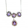 Sky Jewelry Серебряное ожерелье с камнями фиолетовый Турмалин и бесцветная Шпинель