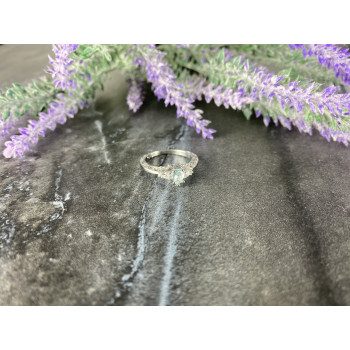 Sky Jewelry Серебряное кольцо с Аквамарином и Фианитами