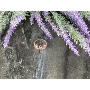 Sky Jewelry Серебряное кольцо 925 проба в розовой позолоте с Розовым Сапфиром и Фианитами *Птицы