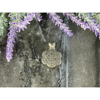 Sky Jewelry Серебряный  кулон с  Перламутром  и камнями Морион