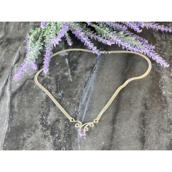 Sky Jewelry Серебряное ожерелье с Аметистом 925 проба Италия