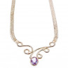 Sky Jewelry Серебряное ожерелье с Аметистом 925 проба Италия
