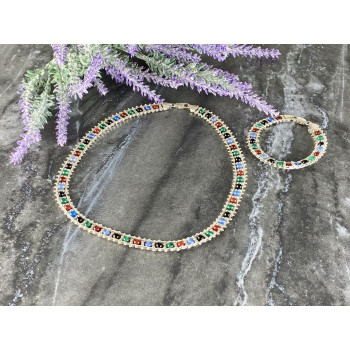 Sky Jewelry Серебряный набор Italy Milor с разноцветным Агатом